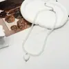 Collar de amor dulce versátil de cuentas coloridas de verano para mujer, cadena para clavícula de hada de temperamento puro, accesorios de dopamina