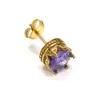 Moda Retro Europea y Americana Pendientes de Acero de Titanio con Corona Incrustada de Diamantes Nicho de Gama Alta Versátiles de Moda Pendientes para Hombres y Mujeres Joyería