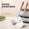 Espátula de Silicona para Comercio Exterior para Uso en Casa, Sartén Antiadherente, Espátula de Cocina de Acero Inoxidable 304, Utensilios de Cocina, Cuchara para Freír, Regalo Dropshipping
