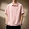Camiseta Polo de algodão puro de alta qualidade na cor bordô, camiseta de trabalho, unissex de manga curta, uniforme de trabalho, pode ser impressa com logotipo, verão