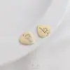 Zirconita Micro-Pavimentada Chapado en Oro de 14K Electrochapado 26 Letras Etiqueta de Corazón de Durazno DIY Pulsera Collar Colgante Joyería Colgante