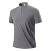 25 Novas Roupas Masculinas de Verão com Zíper Curto e Manga Curta, Secagem Rápida, para Corrida, Fitness, Camiseta Esportiva Casual 7A Antibacteriana e Anti-Mosquito