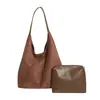 Bolsa Tote Retrô Transfronteiriça Bolsa de Camurça Grande Capacidade Feminina 2026 Nova Estilosa Popular Bolsa Mãe e Filho Bolsa de Ombro Único