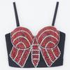 Amazon Tubo Superior Brillante de Diamantes con Cuentas Hueso de Pez Moldeador Ropa Exterior Sujetador Espolvoreado Barra Ropa de Actuación Fruncido Industria Pesada Tirantes de Mujer de Moda