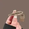 Grampo de Cabelo Elegante com Pérolas para Mulheres, Presilha de Metal com Laço Preto, Presilha Lateral de Alto Padrão, Presilha para Franja, Simples Presilha Bico de Pato