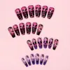 Unhas Vestíveis Roxas Populares de Halloween Teia de Aranha Morcego Crânio Patch de Arte para Unhas Unhas Falsas Transfronteiriças
