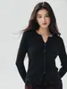 Suéter redondo de malha de cashmere com gola V, fios dourados e prateados, estilo francês, moderno e casual, suéter de manga longa emagrecedor, top cardigã simples