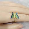 Nuevo anillo de mariposa con personalidad creativa, material de cobre, moda europea y americana, color esmalte, insecto, anillo de personalidad de moda femenina.