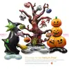 Globos de papel de aluminio de Halloween transfronterizos, con diseños de calavera de pie, momia y fantasma, para decoraciones espeluznantes de fiestas de Halloween