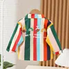 Camisas para Niños y Niñas 2025 Primavera Nueva Camisas Infantiles Estilo Primavera y Otoño Niños Riendo Rayas Camisas de Manga Larga para Hombre Chaquetas