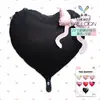 Mecrla Globos de Papel de Aluminio con Forma de Corazón y Lazo, Estilo Ins de Venta Caliente Transfronteriza, 22 pulgadas, para Decoración de Fiesta de Cumpleaños