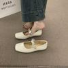 Zapatos Mary Jane de Charol Estilo Hada Francesa con Falda, Nuevos Versátiles Planos para Mujer 2026 Primavera
