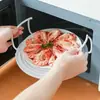 Estante de Almacenamiento para Horno de Microondas de Cocina Casera Estante de Cocina en Capas para Calentar Comida y Cocinar al Vapor Estante de Almacenamiento de Tapa de Olla de Conejo de Dibujos Animados