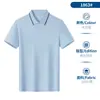 Polos de Manga Corta de Algodón Puro de Gama Alta, Uniformes Grupales Personalizados, Ropa de Trabajo, Camisetas de Manga Corta para Hombre con Logo Impreso y Cuellos Bordados