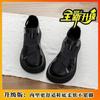 Sapatos Baixos com Solado Grosso Novo Estilo Chinês 2025 Popular Vazados Ultraleves Aumentadores de Altura Leves Preguiçosos para Uso Externo de Verão Sapatos Romanos Femininos