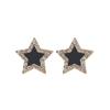 Pendientes de Perlas Francesas de Lujo Ligero Aguja de Plata Diseño Vintage Corea del Sur Pendientes Ojo de Gato Estrella Luna Pendientes de Zirconia Super Brillantes