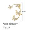 Pendientes colgantes de mariposa con diamantes brillantes transfronterizos sin orificios para las orejas, con clip para las orejas, con diseño de hada integrada, estilo Joker japonés y coreano, al por mayor