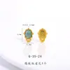 Dorado Arena Fuerte que Conserva el Color Accesorios DIY Jade Azul Natural Agua Pixiu Mejorador de Fortuna Corazón Calabaza Agujero Pasante Cuentas de Transferencia Colgante