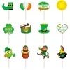 Rua Nova. Inserto para Cupcake Dia de São Patrício Decoração de Festa Festival de Cerveja Irlandesa Conjunto Espiral de Bandeirinhas
