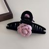 Dulce y delicada Camelia rosa, elegante pinza para el cabello de terciopelo, tocado, pinza de tiburón, pinza para el cabello, accesorios para el cabello, estilo Chanel, otoño e invierno