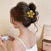 Lindo y elegante pinza de tiburón con forma de lazo, pinza para el pelo de moda con diseño floral, accesorio simple para peinados recogidos a medias