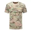 Camiseta de trabajo de manga corta con camuflaje de verano, cuello redondo, manga corta, algodón puro, absorbe la humedad, casual