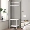 Perchero de Esquina, Perchero para Ropa, Perchero Triangular, Estante de Almacenamiento para Dormitorio, Perchero de Pie para Ropa, Montado en la Pared