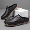 Estilo Nuevo Europeo y Americano Transfronterizo Talla Grande 47 Sandalias de Dedo Cerrado para Hombre Sandalias sin Espalda Perezosas Deslizables Sandalias de Talla Grande para Hombre