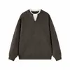 Yidao Vintage 2026 Outono Novo Retro Visual Duas Peças Estilo Old Money Casual Solto Versátil Suéter de Malha Pulôver para Homens