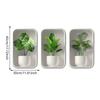 Nuevos Adhesivos de Pared Decorativos de Amazon para Fondo de Pared de Sala de Estar, Entrada, con Diseño de Tres Azulejos, Plantas Verdes en Maceta, Ventana Falsa
