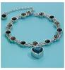 Moda Coreana Pulseira Coração Oceano Cristal Azul Feminina Amor Pulseira de Strass Explosão Transfronteiriça Joias Atacado