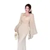 Elegante vestido de tirantes para mujer estilo resort costero de encaje resistente con chaqueta cárdigan protectora del sol, conjunto de dos piezas de moda, puro y seductor