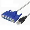 Línea de impresión antigua línea USB línea paralela DB25 hembra línea paralela de impresión escritorio USB a 25 agujeros formando paralelo