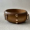 Joyas Lingge Pulsera Ancha de Madera con Remaches Vintage Europeo y Americano Desgastado, Brazalete Multicolor Apilable Único Estilo Punk