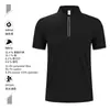 Polos de Seda de Hielo de Alta Gama con Cremallera, Ropa de Trabajo a Medida de Manga Corta con Cuello para Empresas con Impresión de Logo, Camisetas de Negocios en Venta