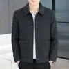 Novo casaco de lã xadrez 2026 masculino business casual jaqueta com lapela casaco de lã com forro de fleece e design espessado