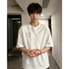 Camiseta de Manga Corta Bordada con Corazón para Hombre y Mujer, Tendencia Verano Estilo Coreano Corte Holgado Versátil Ins Camiseta Bordada para Pareja, Diseño Simple