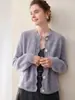26 Moda Europea Suéter de Cachemira para Mujer Cuello Redondo Cachemir de Seda Tejido de Punto Holgado Suéter Base Abrigo de Suéter para Mujer Invierno
