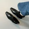 Botines Cuadrados Retro Franceses para Mujer 2026 Otoño/Invierno Nuevo Estilo Botas Martin de Temperamento Botas para Pantalón con Plataforma Oculta Botas Adelgazantes