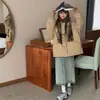 Chamarra acolchada de algodón color dopamina para mujer, nuevo estilo vintage 2026, chamarra puffer holgada con forro de lana de cordero, versión coreana