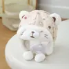 Gorro con Protección Auditiva de Oso para Bebé Invierno Más Terciopelo Engrosado Felpa para Niños Niñas Bebé Lindo A prueba de Viento Cálido Gorro Lei Feng