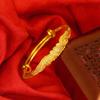 Pulsera de Oro de Arena Vietnamita para Mujer, Apertura de Pavo Real, Diseño de Nicho, Dragón y Fénix, Pulsera de Empuje y Tracción Auspiciosa, Joyería de Aleación de Cobre al por Mayor