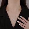 Collar de cadena para clavícula estilo coreano con gota de agua de diamante s925 plata de ley para mujer, collar para vestido de banquete, moda, temperamento vintage