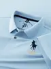 Camisa Polo para Hombre Altamente Rentable y Popular con Bordado de Verano de un Pequeño Logo de Caballo, Adecuada para Estilo Casual de Negocios, Papás de Mediana Edad, Hecha de Algodón Puro, Manga Corta