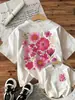 Camiseta Y2k para mujer con estampado floral, camiseta interesante para mujer, top con camiseta gráfica de moda para niñas, ropa para mujer