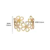 Pulsera ancha europea y americana textura irregular no se decolora chapada en oro de 18 quilates pulsera abierta joyería de moda personalidad