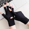 Guantes de Protección Solar para Hombres y Mujeres Delgados de Seda de Hielo Transpirables para Conducir, Montar, Pescar, Medio Dedo para Recoger Té, Arte de Uñas, Anti-Fugas 25 Dedos