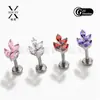 Amazon F136 Zirconia Hoja Aretes al por Mayor Simple Marquisa Fondo Plano Espiral Interno Labio Anillo Piercing Joyería