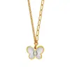 Collar Colgante Geométrico Retro Francés y Juego de Pendientes para Mujer de Venta Caliente Transfronteriza, Joyería de Acero de Titanio Incrustada con Diamantes de Oro de 18 Quilates al por Mayor