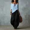Moda Femenina Transfronteriza Europea y Americana Nueva 2026: Conjunto de Pantalones Casuales de Pierna Ancha de Gama Alta con Top de Color Sólido Hombros Descubiertos